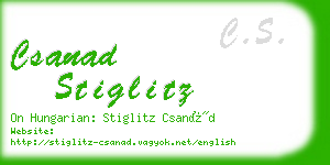 csanad stiglitz business card